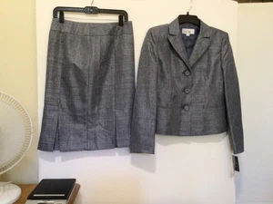 Le Suit Skirt Blazer 2 Piece Set Sz 6 Lined Navy/White NWT $200 #CB18-L - Picture 1 of 13