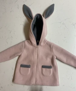 Tucker+Tate Fleece Jacket, Girls Size 18M Hoodie Rabbit Ears Zip Up - Picture 1 of 10
