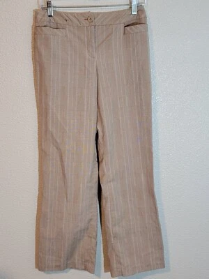 worthington dress pants womens size 28x29 petite wide leg mid rise plaid brown - Image 1 of 4