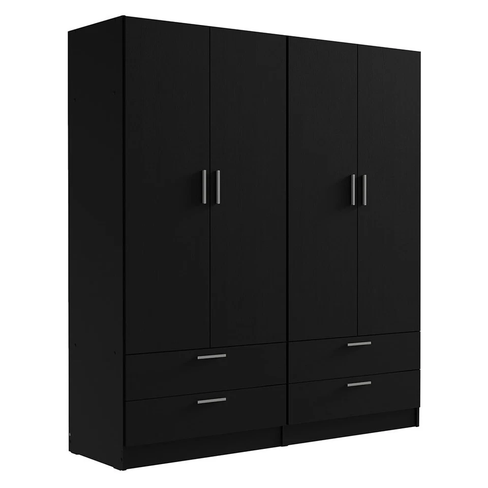 Madesa 4 Doors 4 Drawers Storage Cabinet Wardrobe Shelves Hanging Space 63 Inch - Image 1 of 1