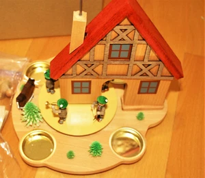 Richard Glasser Haus Bayern 16241 Holz Teelicht Kerze Germany 250 $ Neu Box - Bild 1 von 5