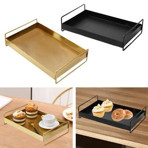 Serving Tray with Handle Luxury Multipurpose Vanity Tray Coffee Table Tray Plate - Picture 1 of 14