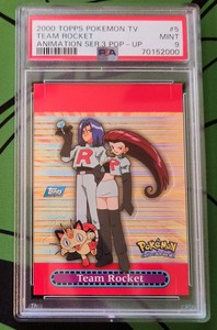 2000 POKEMON TV TOPPS SERIES 3 TEAM ROCKET POP UP #5 PSA 9