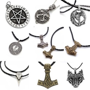Men Nordic Viking Mjolnir Pendant Leather Cord Myth Thor's Hammer Norse Necklace