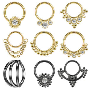 1 PC Stainless Steel Nose Rings CZ Crystal Nose Septum Piercing Bohemia Earrings