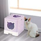 Hooded Cat Litter Box with Lid Enclosed Cat Toilet Hooded Pet Litter Tray