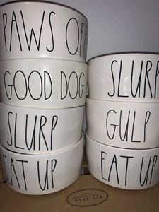 Rae Dunn Hund / Katze 6" Näpfe "EAT UP" & "SLURP"/"GULP" oder "PAWS OFF" & "GOOD DOG" - Bild 1 von 8