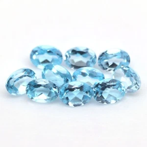 SHOLA Echt 8 X 6 mm Natürlicher Blau Topas 1 Stück Ca. 1,5 Ct. aus Brasilien - Bild 1 von 3