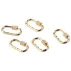 5Pcs Brass Carabiner Charms Clasp Oval Cubic Zirconia Charms Clasp  Bracelet