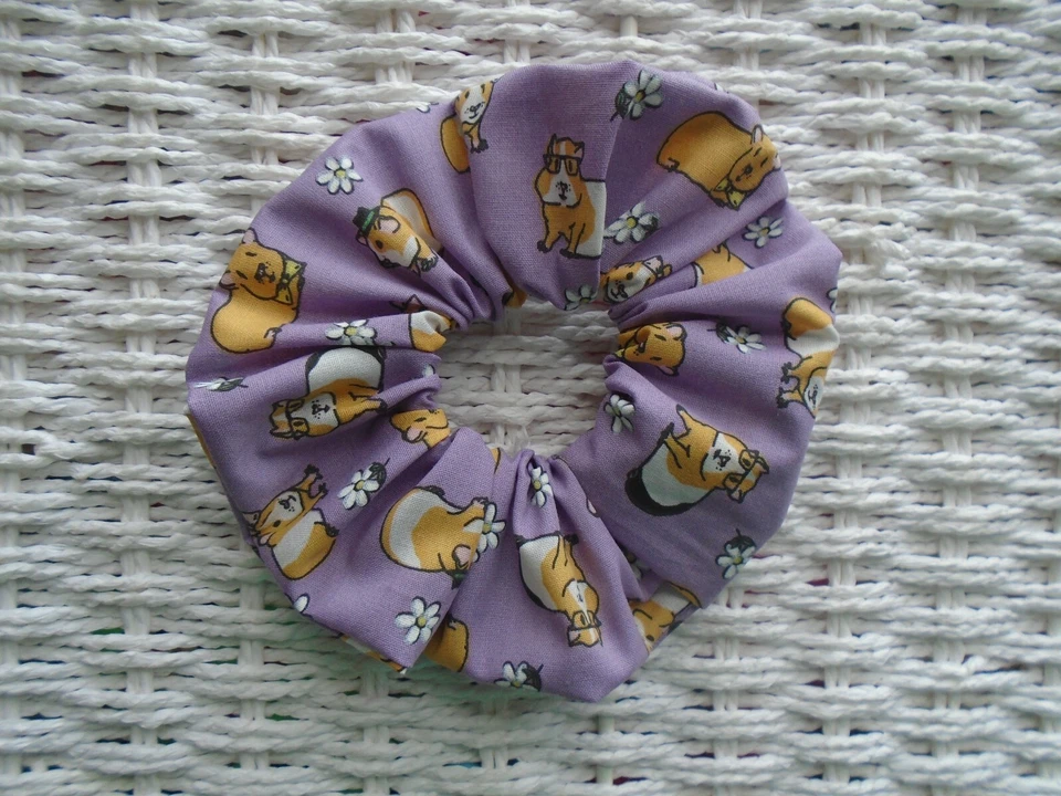 TT Purple Guinea Pig Hair Scrunchie Scrunchies Pigs Cute Scrunchy Gift Birthday UK
