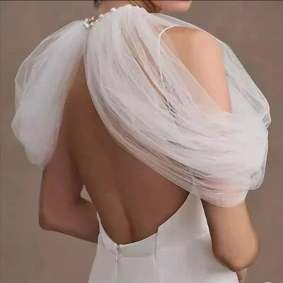 Chaqueta de Boda Nupcial Bolero Fiesta Chal Vestido de Boda Tul Suave Accesorios Foto 1 de 4