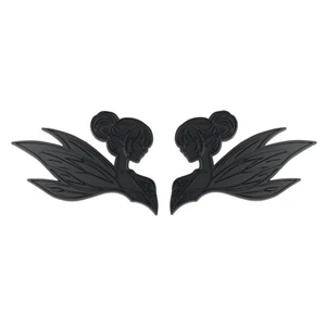 Fairy Emblem Black 3D Badge Decal Set of 2 Auto Accessories for Car Truck SUV - Picture 1 of 6