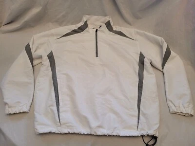PING Golf 1/4 Zip Pullover Long Sleeve White/Gray Mens Size XL Drawstring Hem  - Image 1 of 4