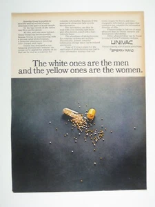 Vintage 1968 Univac Sperry Rand Computer Technology Advertisement Print Pills - Picture 1 of 2