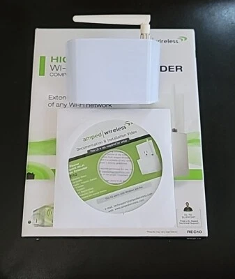 Amped Wireless High Power 600mW Compact Wi-Fi Range Extender Model REC10 - Image 1 of 4
