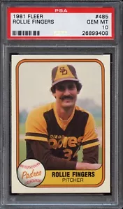 1981 Fleer Rollie Fingers #485 - HOF Registry - PSA 10 GEM MINT - Bild 1 von 2