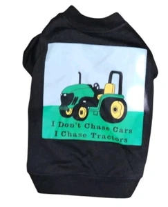 T-shirt Zack & Zoey Dog nera I Chase Tractors stampa grafica taglia X-SMALL nuova senza etichette - Foto 1 di 4