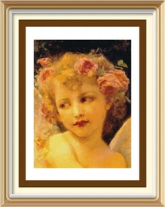 Guillaume Seignac Vintage Style Wall Art Print WINGS O DESIRE Cupid Cherub Angel - Picture 1 of 2