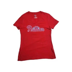 Philadelphia Phillies V-Ausschnitt rot tailliert T-Shirt Damen Small Baseball   - Bild 1 von 8