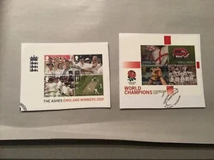 England world champions Cricket and Rugby first day Stamps - ref 013 - Picture 1 of 5