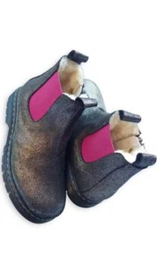 -65% Zecchino d'Oro Lammfell Chelsea Stiefel Gr. 29~Glitterleder~NP 139,90 €~NEW - Picture 1 of 3