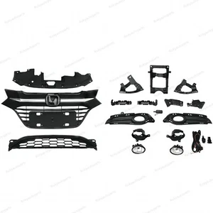For HR-V HRV 2016-2018 Upper Lower Chrome Grille Fog light Bezel Bumper Brackets - Picture 1 of 7
