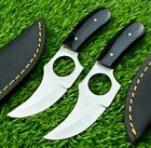 LOT OF 2 PCS! Hand Forged D2 Steel Blade Hunting Knife, Skinning Knives EX-3997