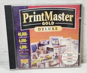 Software vintage PrintMaster Gold Deluxe PC CD-ROM Windows 95/98 - Imagen 1 de 3