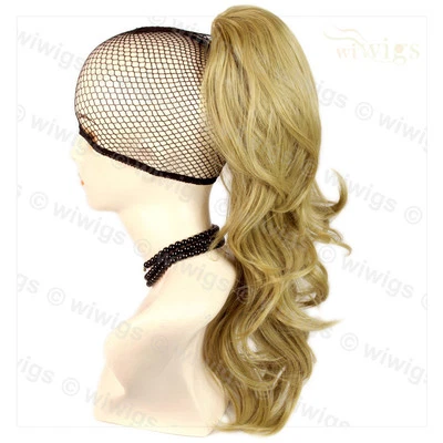 Pelucas Rubio Dorado Largo Ondulado Garra Clip en Cola de Caballo Extensión de Pelo Foto 1 de 3