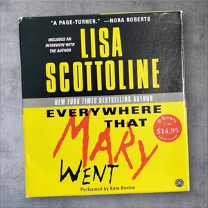 Lisa Scottoline Everywhere That Mary Went Audiobook 5 CD Set Kate Burton - Picture 1 of 2