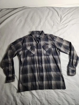 Camisa con botones de franela Kuhl Dillingr para hombre talla mediana a cuadros al aire libre 7186 NUEVA Foto 1 de 4