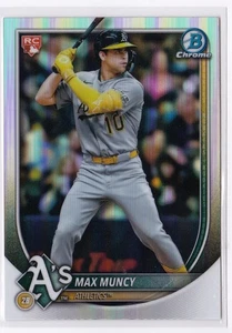 Max Muncy RED ROOKIE RC LOGO 2025 Bowman Chrome #90 Athletics - Bild 1 von 7