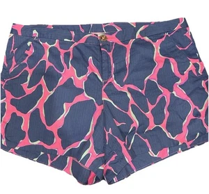 Lilly Pulitzer Damen Shorts 6 Adie 100% Baumwolle Sommer Blau Tiki Rosa S - Bild 1 von 6