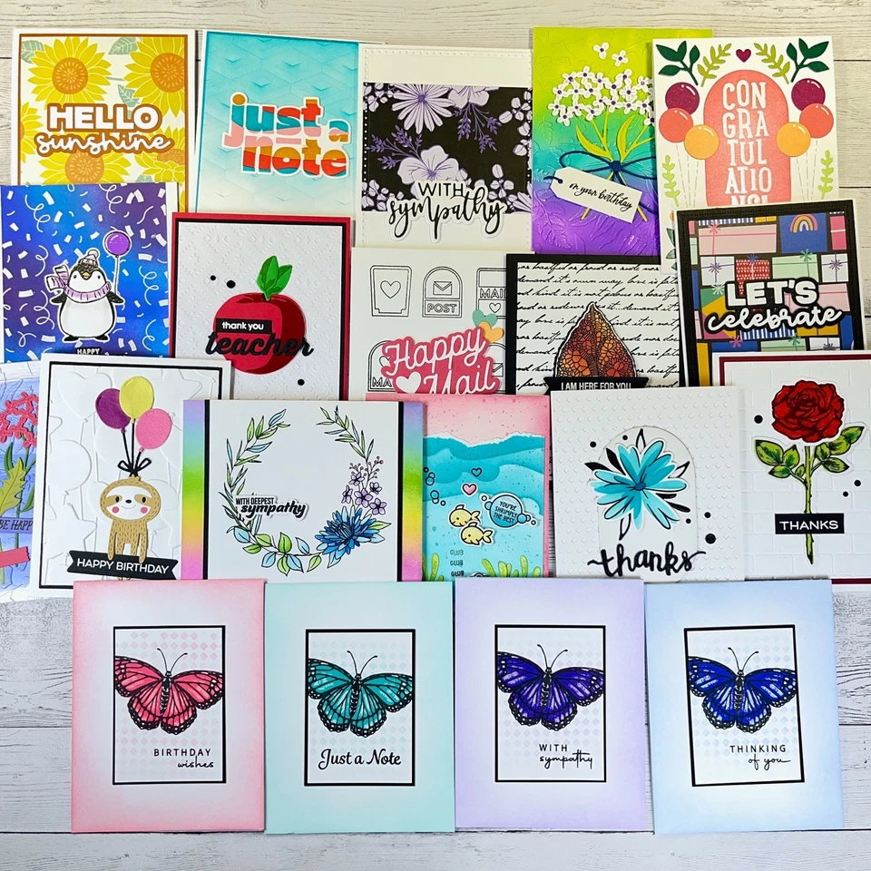 Surtido de tarjetas de felicitación hechas a mano con sobres - Juego de 20 - #124 Foto 1 de 4