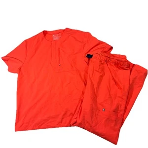 Conjunto Exfoliante Figs Mujer Talla XXL Naranja Cremallera Escote Bolsillo Yola Pantalón J8Y - Imagen 1 de 6
