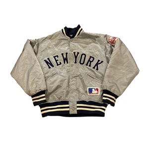 Chaqueta De Colección Años 80 Felco New York Yankees Gris Satinado Para Hombre Mediana Leer Defectos - Imagen 1 de 10