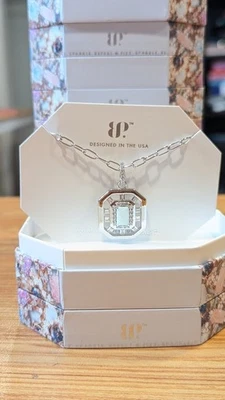 Bomb Party October Necklace "To Light The Ending" NK64248 White Opal/ Rhodium - Image 1 of 3