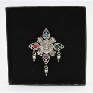 Bob Mackie | Silvertone Rhinestone Brooch Pin | Non-Mint Box - Picture 1 of 3