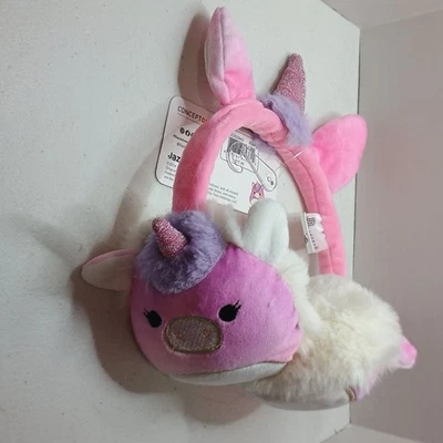 Squishmallows Pink and Purple Unicorn Plush Earmuffs "Lola" - Image 1 of 4