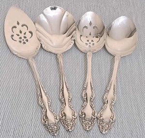 BAROQUE ROSE 1881 Rogers Oneida Sliverplate Serving Casserole Pierced Spoon Pie - Picture 1 of 24