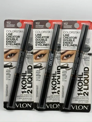 LOT of 3 Revlon ColorStay Double Ended Waterproof Eyeliner - Leathercraft # 152 - Image 1 of 4