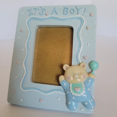 Marco de fotos Baby It's a Boy de Russ se adapta a fotos de 2x3" azul 5x4" oso azul Foto 1 de 4