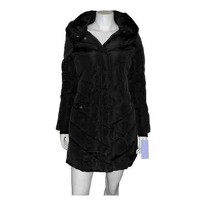 Madden Girl Juniors Hooded Puffer Coat Black Small New - Picture 1 of 9