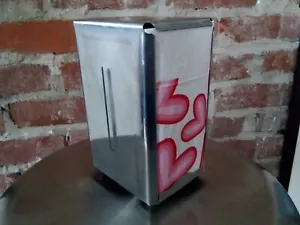 Double Sided Napkin Holder Metal Restaurant Style Retro Silver 7.5"H X 4"W - Picture 1 of 5
