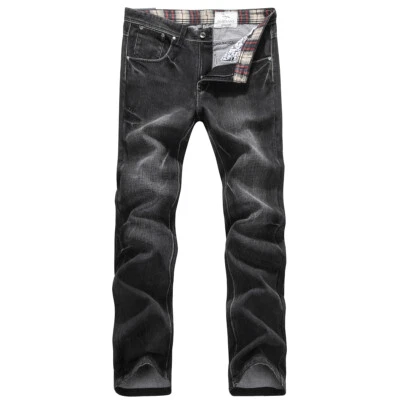 Pantalones de mezclilla negros rectos calce regular Hyman para hombre FOX JEANS talla 30-42 Foto 1 de 4