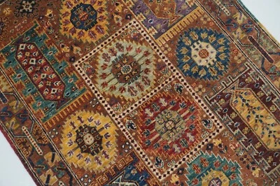 3 x 5 ft Brown Samarkand Afghan Hand Knotted Oriental Area Rug - Image 1 of 4