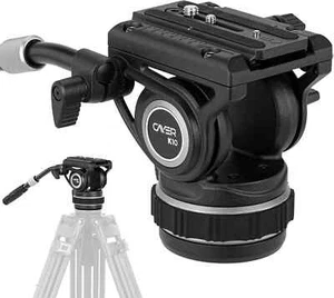 K10 Pro Video Fluid Head with 75mm Flat Base, Adjustable Pan Drag and Telescopic - Bild 1 von 8