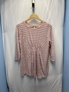 Ingrid and Isabel Maternity Striped Shirt Blush Pink Size Medium - Picture 1 of 3