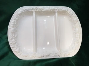 Vintage St Michael Divided 3 Section Serving Tray Platter Fruit Embossed Edges - Picture 1 of 9