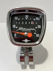 VINTAGE SCHWINN APPROVED BICYCLE SPEEDOMETER CHROME ACCESSORY COLLECTIBLE FRANCE - Picture 1 of 6